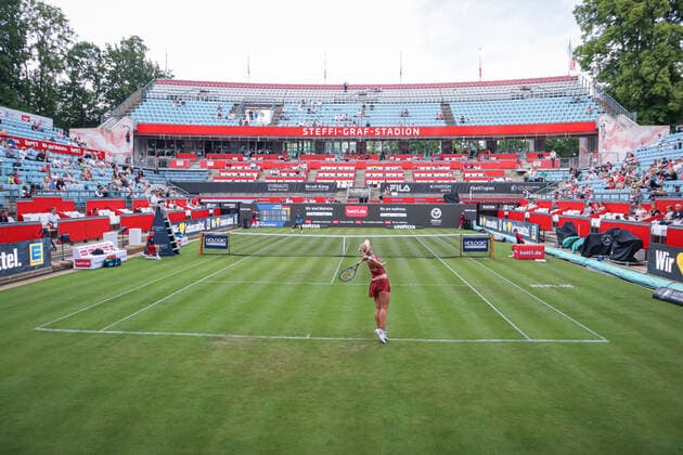 Sabine LISICKI GER and Asia MUHAMMAD USA at Steffi Graf Stadium, bett1open WTA 500, Berlin, LTTC Rot Weiß , 11 06 2022, Copyright: xClaudioxGärtnerx