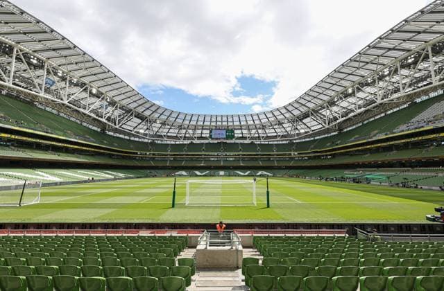 Mandatory Credit: Photo by Paul Currie Shutterstock (12979649i) A general view before the start of the match Republic of Ireland v Scotland, UEFA Nations League, Group B1, International Football, Aviva Stadium, Dublin, Ireland - 11 Jun 2022 EDITORIAL USE ONLY No use with unauthorised audio, video, data, fixture lists, club league logos or live services. Online in-match use limited to 120 images, no video emulation. No use in betting, games or single club league player publications. Republic of Ireland v Scotland, UEFA Nations League, Group B1, International Football, Aviva Stadium, Dublin, Ireland - 11 Jun 2022 EDITORIAL USE ONLY No use with unauthorised audio, video, data, fixture lists, club league logos or live services. Online in-match use limited to 120 images, no video emulation. No use in betting, games or single club league player publications.  Copyright: xPaulxCurrie Shutterstockx 12979649i