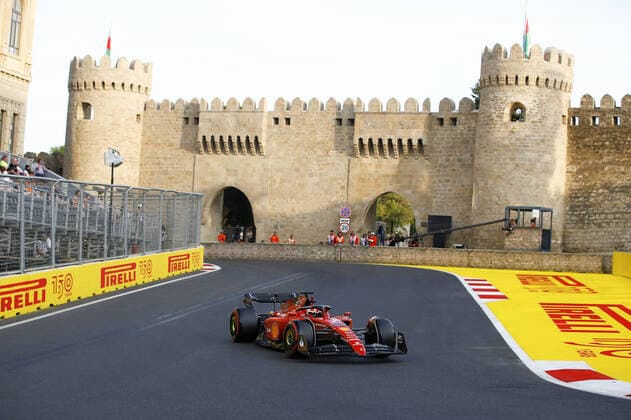 16 LECLERC Charles (mco), Scuderia Ferrari F1-75, action during the Formula 1 Azerbaijan Grand Prix 2022, 8th round of the 2022 FIA Formula One World Championship, WM, Weltmeisterschaft on the Baku City Circuit, from June 10 to 12, 2022 in Baku, Azerbaijan - F1 - AZERBAIJAN GRAND PRIX 2022 DPPI Panoramic  _B3_3575