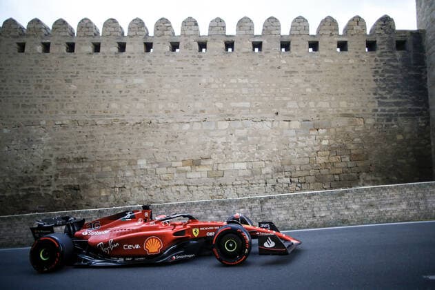 16 LECLERC Charles (mco), Scuderia Ferrari F1-75, action during the Formula 1 Azerbaijan Grand Prix 2022, 8th round of the 2022 FIA Formula One World Championship, WM, Weltmeisterschaft on the Baku City Circuit, from June 10 to 12, 2022 in Baku, Azerbaijan - F1 - AZERBAIJAN GRAND PRIX 2022 DPPI Panoramic  _B3_3668
