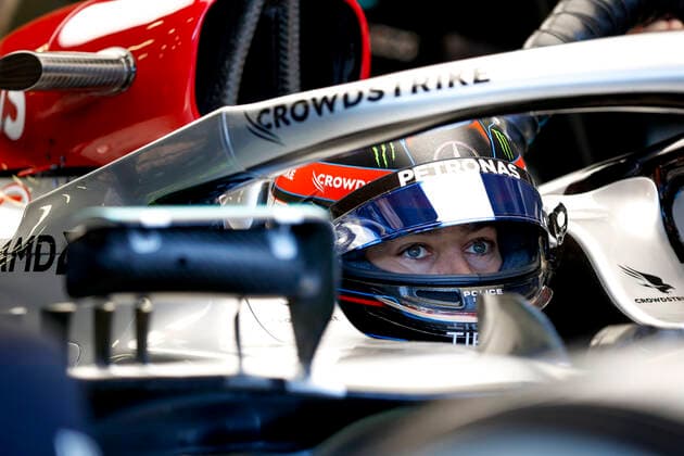 63 George Russell GBR, Mercedes AMG Petronas F1 Team , F1 Grand Prix of Azerbaijan at Baku City Circuit on June 11, 2022 in Baku, Azerbaijan Photo by HOCH ZWEI Baku Azerbaijan
