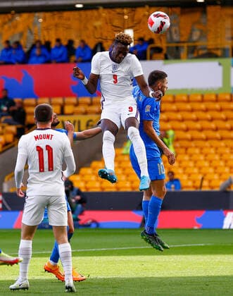 England v Italy UEFA Nations League Tammy Abraham of England has a header on goal during the UEFA Nations League match between England and Italy at Molineux, Wolverhampton Content Not Available For UK Newspapers Copyright: xPaulxChestertonx FIL-17006-0042 UK Newspapers OUT