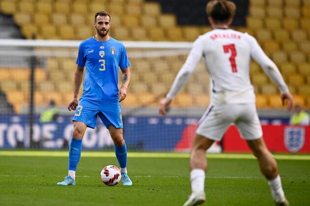 Photo LaPresse - Fabio Ferrari June, 11 2022 Wolverhampton, United Kingdom soccer England vs Italy - Uefa Nations League - Group C 3 6 - Molineux Stadium. In the pic:Leonardo Spinazzola(Italy)  Copyright: xFabioxFerrari LaPressex