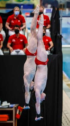 June 11, 2022, Calgary, AB, CANADA: Canada s Tessier Benjamin, and Matt Cullen compete in the Mens Open 10M Synchro Finals in Calgary, Alta., Saturday, June 11, 2022. Tessier Benjamin, Matt Cullen - ZUMAc35_ 20220611_zaf_c35_025 Copyright: xJeffxMcintoshx