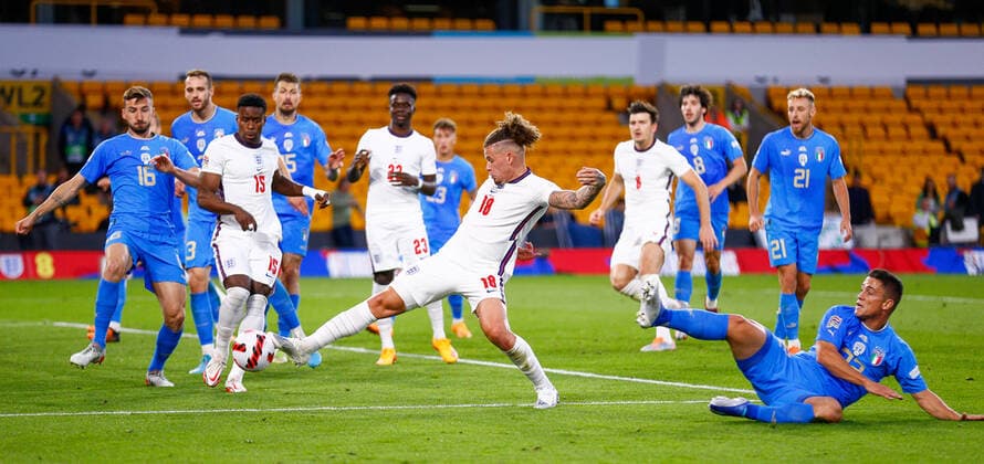 England v Italy UEFA Nations League Kalvin Phillips of England during the UEFA Nations League match between England and Italy at Molineux, Wolverhampton Content Not Available For UK Newspapers Copyright: xPaulxChestertonx FIL-17006-0173 UK Newspapers OUT