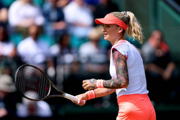 11th June 2022; Nottingham Tennis Centre, Nottingham, England: Rothesay Open Nottingham Lawn Tennis tournament; Tereza Martincova during her match with Beatriz Haddad Maia in the womens singles semi final  ActionPlus12399052 ShaunxBrooks