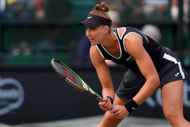11th June 2022; Nottingham Tennis Centre, Nottingham, England: Rothesay Open Nottingham Lawn Tennis tournament; Beatriz Haddad Maia during her match with Tereza Martincova in the womens singles semi final  ActionPlus12399058 ShaunxBrooks