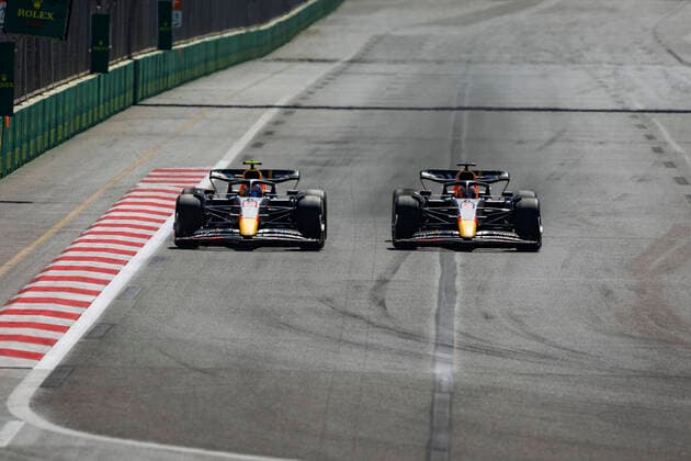11 Sergio Perez MEX, Oracle Red Bull Racing , 1 Max Verstappen NLD, Oracle Red Bull Racing , F1 Grand Prix of Azerbaijan at Baku City Circuit on June 12, 2022 in Baku, Azerbaijan Photo by HOCH ZWEI Baku Azerbaijan