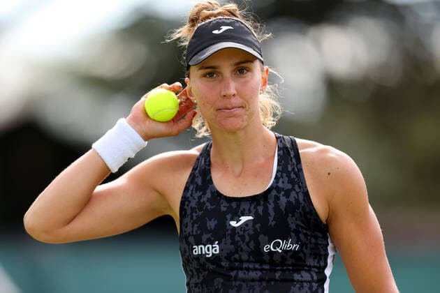 11th June 2022; Nottingham Tennis Centre, Nottingham, England: Rothesay Open Nottingham Lawn Tennis tournament; Beatriz Haddad Maia during the woman& x2019;s doubles semi finals  ActionPlus12399180 ShaunxBrooks