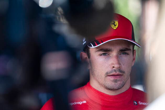 June 12, 2022, Baku, Azerbaijan: CHARLES LECLERC of Monaco and Scuderia Ferrari talks to the media after retiring from the 2022 FIA Formula 1 Azerbaijan Grand Prix at Baku City Circuit in Baku, Azerbaijan. Baku Azerbaijan - ZUMAg147 20220612_zap_g147_038 Copyright: xJamesxGasperottix