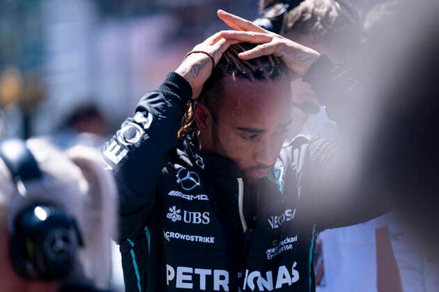 June 12, 2022, Baku, Azerbaijan: LEWIS HAMILTON of Great Britain and Mercedes-AMG F1 Team on the starting grid before the 2022 FIA Formula 1 Azerbaijan Grand Prix at Baku City Circuit in Baku, Azerbaijan. Baku Azerbaijan - ZUMAg147 20220612_zap_g147_097 Copyright: xJamesxGasperottix