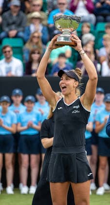 Rothesay Open Nottingham Day Four Beatriz Haddad Maia celebrates during the Womens Finals match of the Rothesay Open Nottingham Day Four at Nottingham Tennis Centre, Nottingham Content Not Available For UK Newspapers Copyright: xDarrenxWoolleyx FIL-17005-0007 UK Newspapers OUT