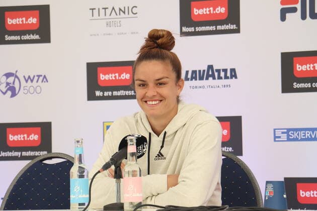 Sport Bilder des Tages Greek tennis star Mari Sakkari at a press conference, PK, Pressekonferenz during the 2022 Bett1 Berlin Open WTA, Tennis Damen Championship at the Rott Weiss Tennis Club in Grunewald, Berlin. Grunewald Rottweis Tennis Club Berlin Germany Copyright: x xLoladexAdewuyix