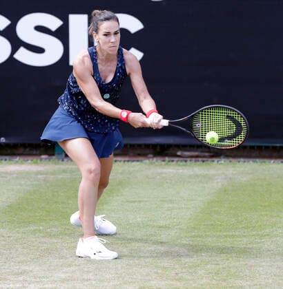 14th June 2022; Edgbaston Priory Club, Edgbaston, Birmingham, United Kingdom; Birmingham Classic Lawn Tennis tournament; Nuria Parrizas-Diaz (ESP) in her match against Magdalena Frech (POL)  ActionPlus12399967 RogerxEvans