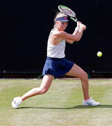 14th June 2022; Edgbaston Priory Club, Edgbaston, Birmingham, United Kingdom; Birmingham Classic Lawn Tennis tournament; Magdalena Frech (POL) in her match against Nuria Parrizas-Diaz (ESP)  ActionPlus12399973 RogerxEvans