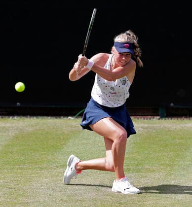 14th June 2022; Edgbaston Priory Club, Edgbaston, Birmingham, United Kingdom; Birmingham Classic Lawn Tennis tournament; Magdalena Frech (POL) in her match against Nuria Parrizas-Diaz (ESP)  ActionPlus12399977 RogerxEvans