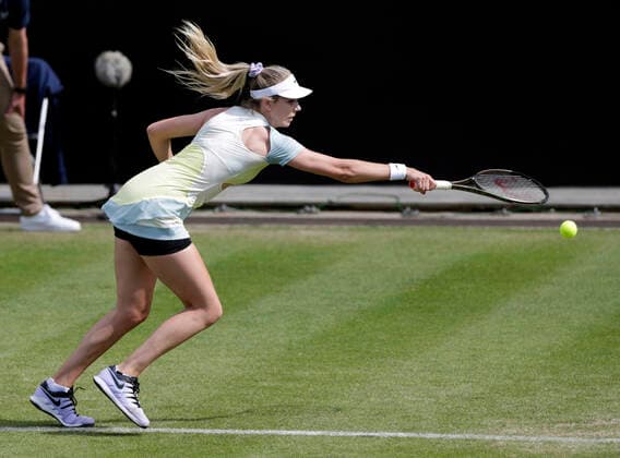 14th June 2022; Edgbaston Priory Club, Edgbaston, Birmingham, United Kingdom; Birmingham Classic Lawn Tennis tournament; Katie Boulter (GBR) in her match against Alison Riske (USA)  ActionPlus12399979 RogerxEvans