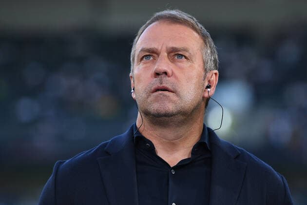 Soccer UEFA Nations League Germany Italy on 14 06 2022 at Borussia Park in Mönchengladbach Hans Dieter Hansi Flick national coach Germany in interview DFB regulations prohibit any use of photographs as image sequences and or quasi video xHDx