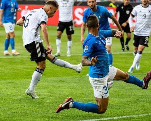 Goal for Germany 1 0 by Joshua Kimmich Germany, 06 GER, Germany Germany vs Italy Italy, football, Laenderspiel, UEFA Nations League Division A, Group 3, 2022 2023, 14 06 2022, DFB DFL regulations prohibit any use of photographs as image sequences and or quasi video GER, Germany Germany vs Italy Italy, football, Laenderspiel, UEFA Nations League Division A, Group 3, 2022 2023, 14 06 2022 Moenchengladbach Copyright: xEibner-Pressefoto RogerxBuerkex EP_EER