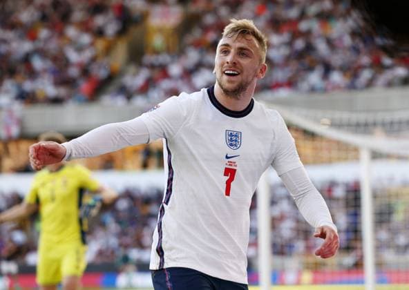 Wolverhampton, England, 14th June 2022. Jarrod Bowen of England during the UEFA Nations League match at Molineux, Wolverhampton. Picture credit should read: Darren Staples Sportimage EDITORIAL USE ONLY. No use with unauthorised audio, video, data, fixture lists, club league logos or live services. Online in-match use limited to 120 images, no video emulation. No use in betting, games or single club league player publications. SPI-1734-0045