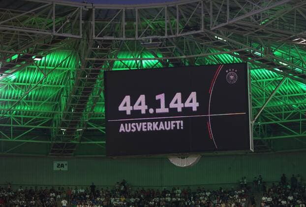 14 06 2022, football international match UEFA Nations League 2022 23, Germany Italy, at Borussia Park Mönchengladbach With 44144 spectators, the stadium is sold out