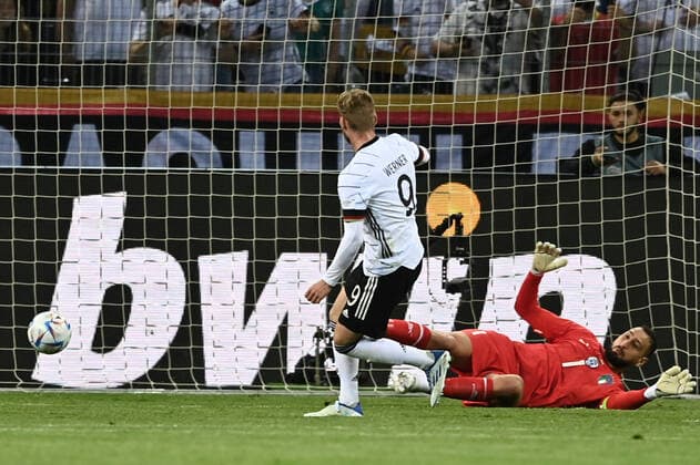Mg Monchengladbach (Germania) 14 06 2022 - Uefa Nations League Germania-Italia foto Matteo Gribaudi Image nella foto: gol Timo Werner 
