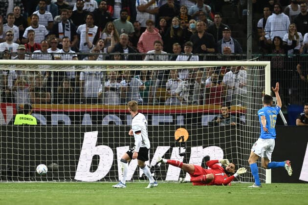 Mg Monchengladbach (Germania) 14 06 2022 - Uefa Nations League Germania-Italia foto Matteo Gribaudi Image nella foto: gol Timo Werner 