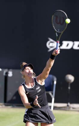 14th June 2022; Edgbaston Priory Club, Edgbaston, Birmingham, United Kingdom; Birmingham Classic Lawn Tennis tournament; Beatriz Haddad Maia (BRA) in her match against Petra Kvitova (CZE)  ActionPlus12400022 RogerxEvans