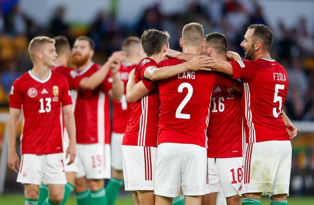 England v Hungary UEFA Nations League Hungary players celebrate they teams victory during the UEFA Nations League match between England and Hungary at Molineux, Wolverhampton Content Not Available For UK Newspapers Copyright: xPaulxChestertonx FIL-17013-0240 UK Newspapers OUT