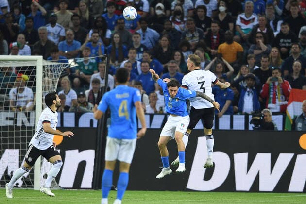 David Raum (Germany)Davide Calabria (Italy)Ilkay Gundogan (Germany) during the Uefa Uefa Nations League 2022_2023 match between Germany 5-2 Italy at Borussia-Park Stadium on June 14, 2022 in Monchengladbach, Germany. Noxthirdxpartyxsales  (191164028)