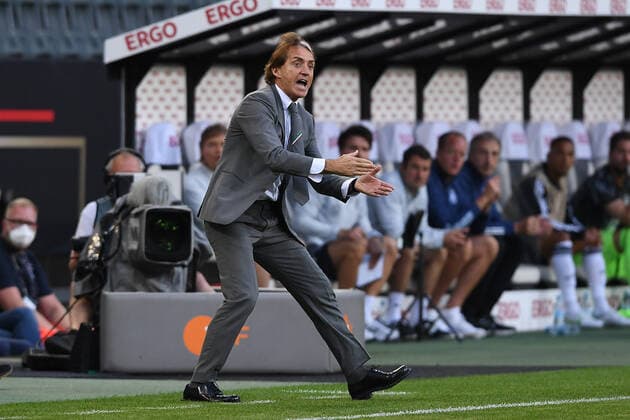 Soccer UEFA Nations League Germany Italy on 14 06 2022 at Borussia Park in Mönchengladbach Roberto Mancini coach head coach Italy DFB regulations prohibit any use of photographs as image sequences and or quasi video xHDx