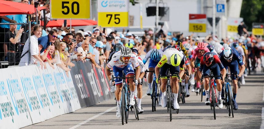 Photo Manuel Geisser 14 06 2022 Grenchen , SWITZERLAND , Tour de Suisse 3 stage Aesch Grenchen sprint Peter Sagan SVK Team Total Energies against Alexander Kristoff NOR Team Intermarche Wanty Gobert