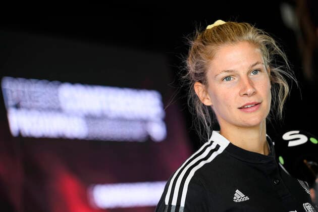 Belgium s Justine Vanhaevermaet pictured during a press conference, PK, Pressekonferenz of the Belgium s national women s soccer team the Red Flames, Wednesday 15 June 2022 in Tubize. The Red Flames are preparing for the upcoming Women s Euro 2022 European Championships in England. LAURIExDIEFFEMBACQ  x36375137x