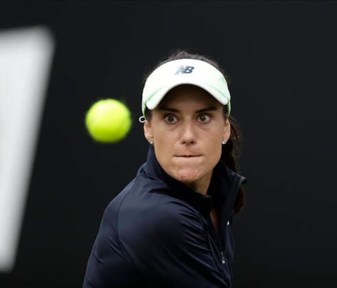 15th June 2022; Edgbaston Priory Club, Edgbaston, Birmingham, United Kingdom; Birmingham Classic Lawn Tennis tournament; Sorana Cirstea (ROU) in her match against Aleksandra Krunic (SRB)  ActionPlus12400099 RogerxEvans