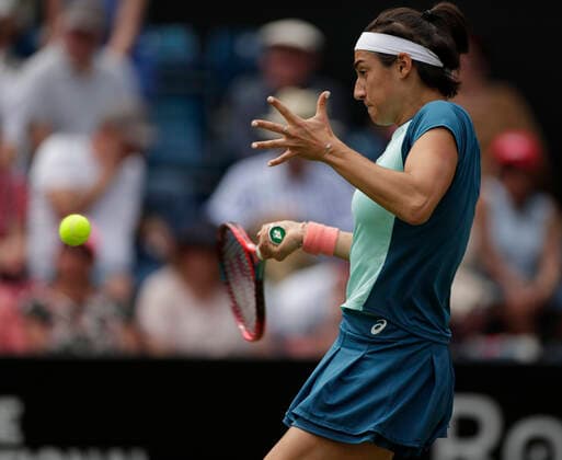 15th June 2022; Edgbaston Priory Club, Edgbaston, Birmingham, United Kingdom; Birmingham Classic Lawn Tennis tournament; Caroline Garcia (FRA) during her match against Katie Boulter (GBR)  ActionPlus12400139 RogerxEvans