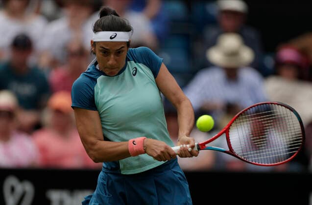 15th June 2022; Edgbaston Priory Club, Edgbaston, Birmingham, United Kingdom; Birmingham Classic Lawn Tennis tournament; Caroline Garcia (FRA) during her match against Katie Boulter (GBR)  ActionPlus12400141 RogerxEvans