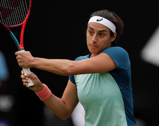 15th June 2022; Edgbaston Priory Club, Edgbaston, Birmingham, United Kingdom; Birmingham Classic Lawn Tennis tournament; Caroline Garcia (FRA) during her match against Katie Boulter (GBR)  ActionPlus12400142 RogerxEvans
