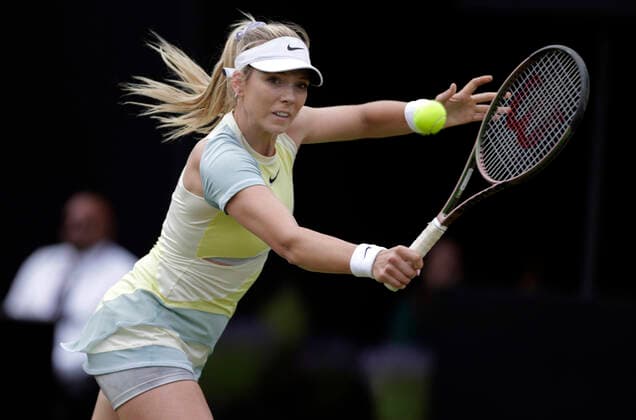15th June 2022; Edgbaston Priory Club, Edgbaston, Birmingham, United Kingdom; Birmingham Classic Lawn Tennis tournament; Katie Boulter (GBR) during her match against Caroline Garcia (FRA)  ActionPlus12400151 RogerxEvans