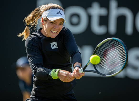 15th June 2022; Edgbaston Priory Club, Edgbaston, Birmingham, United Kingdom; Birmingham Classic Lawn Tennis tournament; Caty McNally (USA) during her match against Donna Vekic (CRO)  ActionPlus12400239 RogerxEvans