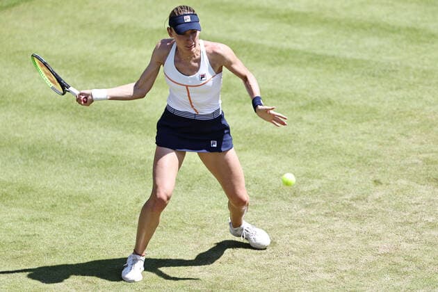 Yekaterina Alexandrova, RUS, during second round at 2022 bett1 Open in Berlin, 15 06 2022