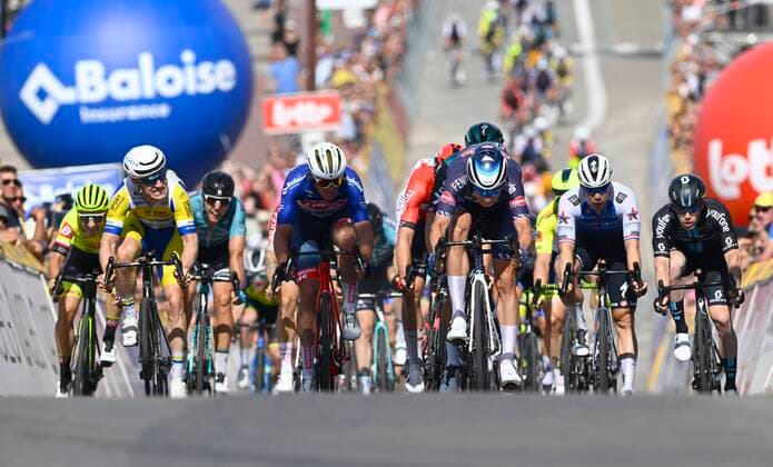 Sport Themen der Woche KW24 Sport Bilder des Tages BEVEREN, BELGIUM - JUNE 16 : Philipsen Jasper (BEL) of Alpecin-Fenix pictured during stage 2 of the Baloise Belgium tour cycling race, with start in Beveren and finish in Knokke. on June 16, 2022 in Beveren, Belgium, 16 06 2022 ( Baloise Belgium Tour 2022 - stage 2 PhotoNews Panoramic 