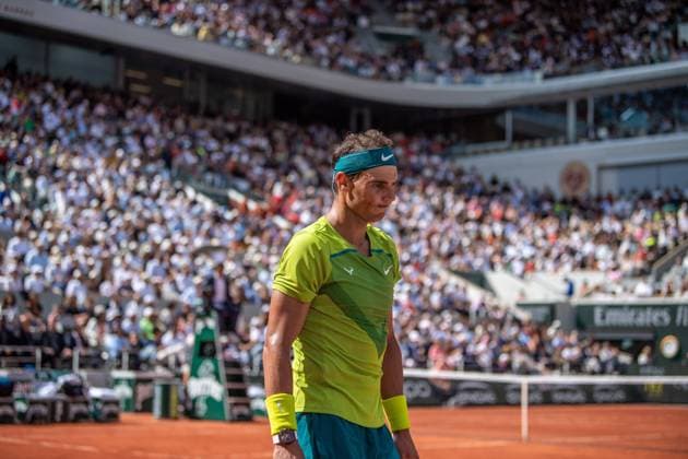 Paris, Frankreich, 5. Juni 2023: Rafael Nadal w?hrend eines Tennisspiels gegen Casper Ruud g?ltig f?r das Finale des Roland Garros-M?nnerturniers 2022 in Paris, Frankreich. Richard Callis SPP Roland Garros 2022  (68703)
