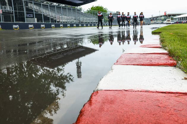 The track flooded during the Formula 1 AWS Grand Prix du Canada 2022, 9th round of the 2022 FIA Formula One World Championship, WM, Weltmeisterschaft on the Circuit Gilles Villeneuve, from June 17 to 19, 2022 in Montreal, Canada - F1 - CANADIAN GRAND PRIX 2022 DPPI Panoramic  20220616_GOOD8802