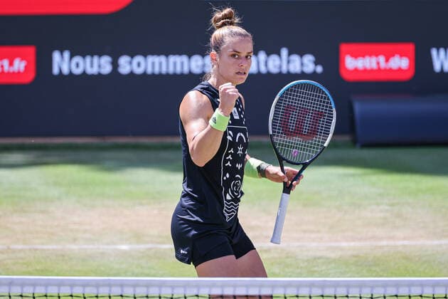 Maria SAKKARI GRE cheers, bett1open WTA 500, Berlin, LTTC Rot Weiß , 17 06 2022, Copyright: xClaudioxGärtnerx