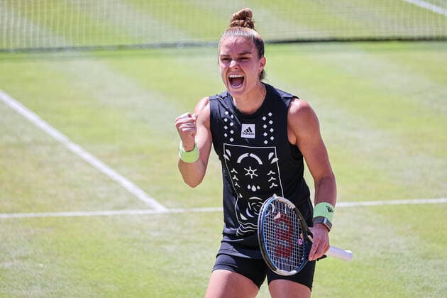 Maria SAKKARI GRE cheers, bett1open WTA 500, Berlin, LTTC Rot Weiß , 17 06 2022, Copyright: xClaudioxGärtnerx