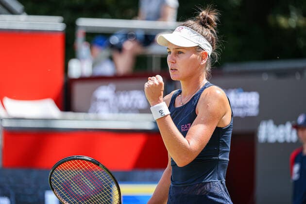 Veronika KUDERMETOVA cheers, bett1open WTA 500, Berlin, LTTC Rot Weiß , 17 06 2022, Copyright: xClaudioxGärtnerx