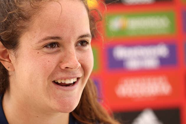 June 17, 2022, LAS ROZAS, MADRID, SPAIN: Nerea Eizagirre attends in Mixed Zone after the training session of Spain Women Team celebrated at Ciudad del Futbol on June 17, 2022, in Las Rozas, Madrid Spain. LAS ROZAS SPAIN - ZUMAa181 20220617_zaa_a181_058 Copyright: xOscarxJ.xBarrosox