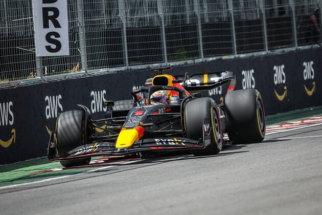 01 VERSTAPPEN Max (nld), Red Bull Racing RB18, action during the Formula 1 AWS Grand Prix du Canada 2022, 9th round of the 2022 FIA Formula One World Championship, WM, Weltmeisterschaft on the Circuit Gilles Villeneuve, from June 17 to 19, 2022 in Montreal, Canada - F1 - CANADIAN GRAND PRIX 2022 DPPI Panoramic  G00D1482