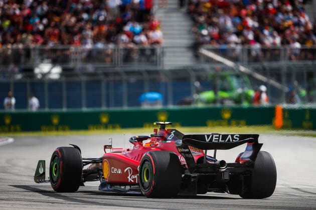 55 SAINZ Carlos (spa), Scuderia Ferrari F1-75, action during the Formula 1 AWS Grand Prix du Canada 2022, 9th round of the 2022 FIA Formula One World Championship, WM, Weltmeisterschaft on the Circuit Gilles Villeneuve, from June 17 to 19, 2022 in Montreal, Canada - F1 - CANADIAN GRAND PRIX 2022 DPPI Panoramic  00122022__V2_2511
