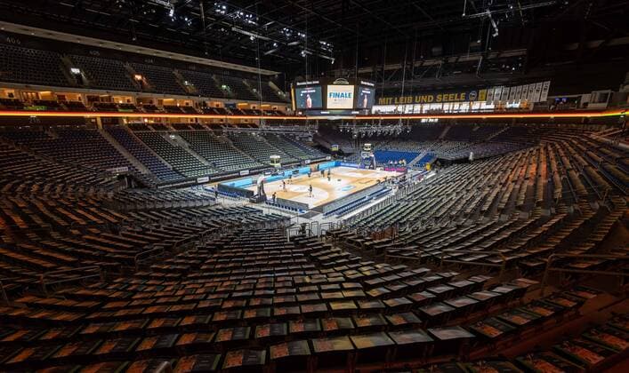 Basketball Berlin 17 06 2022 season 2021 2022 easyCredit BBL 1 Bundesliga Playoffs Final Game 3 Alba Berlin FC Bayern Munich Basketball Mercedes Benz Arena before the game sports venue